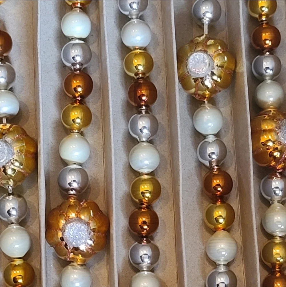 Radko Shiny Brite Vintage / Style Fall Autumn Glass Pumpkin Thanksgiving Garland